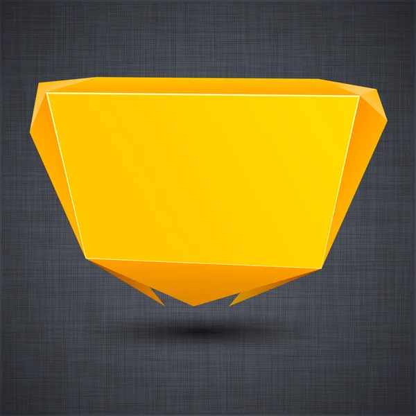Annonce ballon origami en papier orange . — Image vectorielle