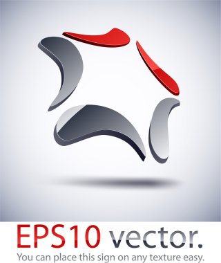 3D modern logo icon. clipart