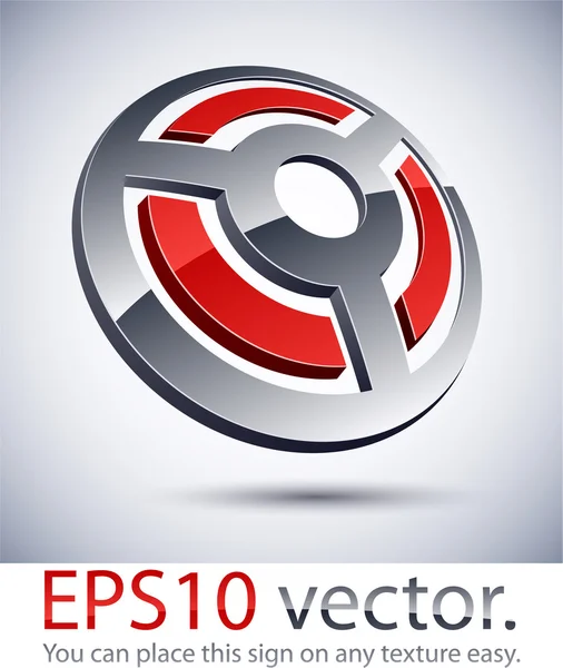 3D modern wheel logo icon. — Stock Vector