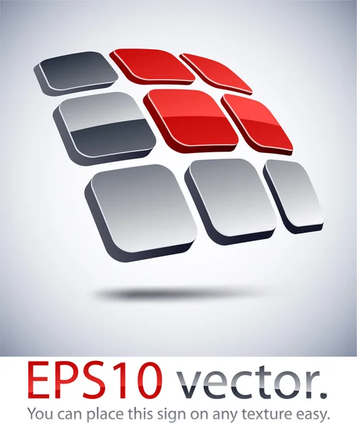 3D modern solar battery logo icon. — Stock Vector