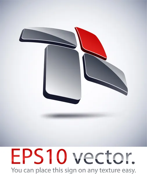 3D moderní křížové ikony logo. — Stockový vektor