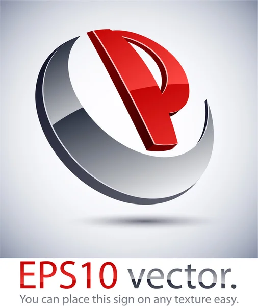 3D moderna cp logo ikon. — Stock vektor