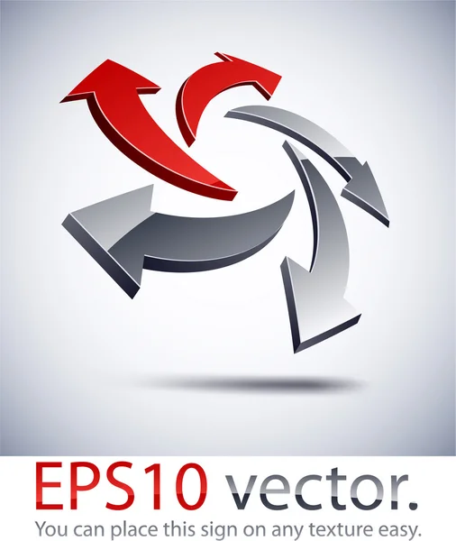 3D-moderne pijlen logo pictogram. — Stockvector