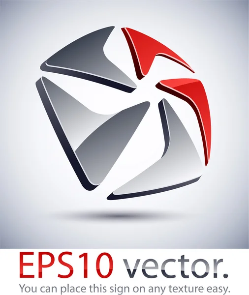 3D modern femsidig logotyp ikonen. — Stock vektor