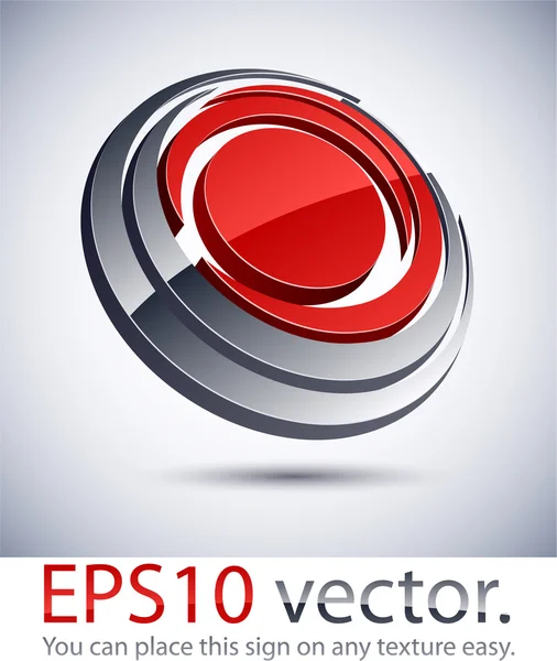 3D modern round logo icon. — Stock Vector