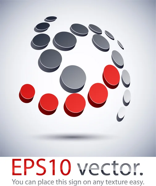 3D modern scroll logo icon. — Stock Vector