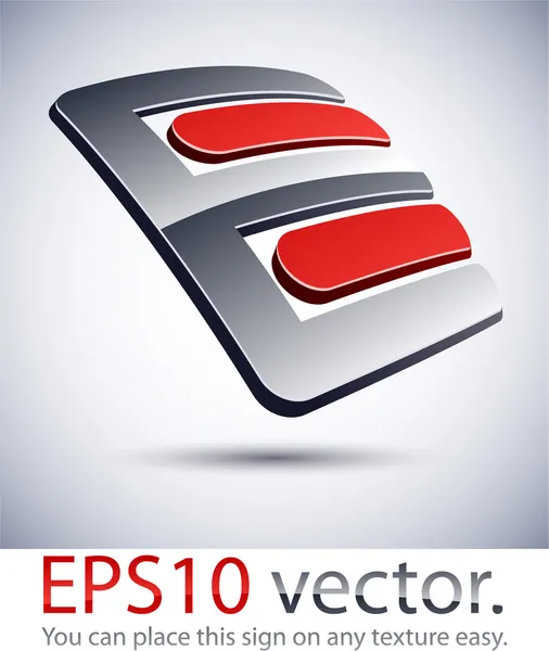 3D εικόνα σύγχρονη λογότυπο "e". — Διανυσματικό Αρχείο