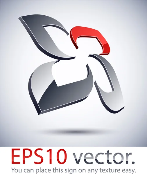 3D ikony logo moderní květina. — Stockový vektor