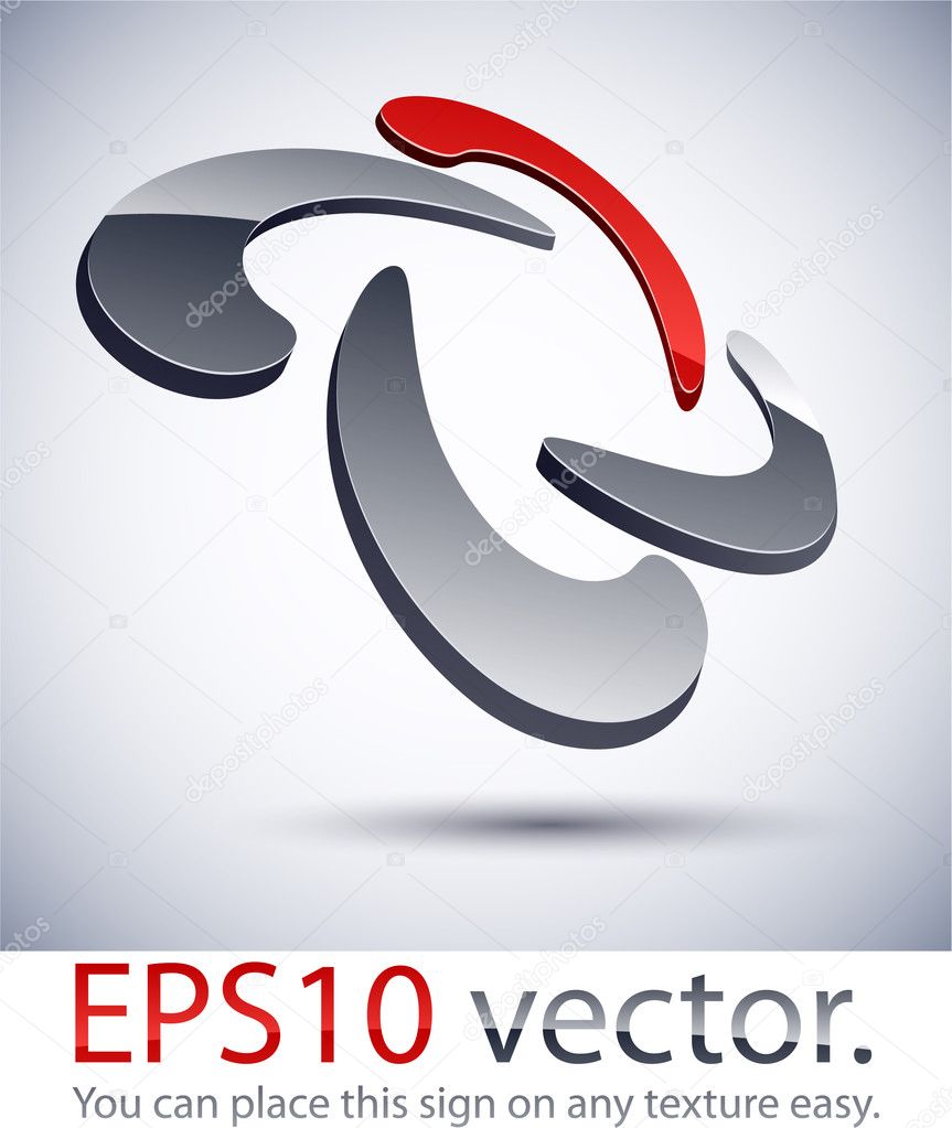 Vector illustration of 3D scroll abstract business logo.