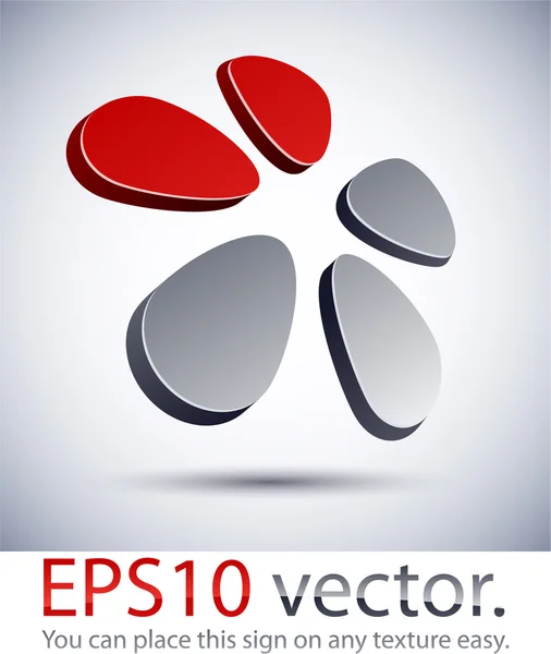 3D modern flower logo icon. — Stock Vector