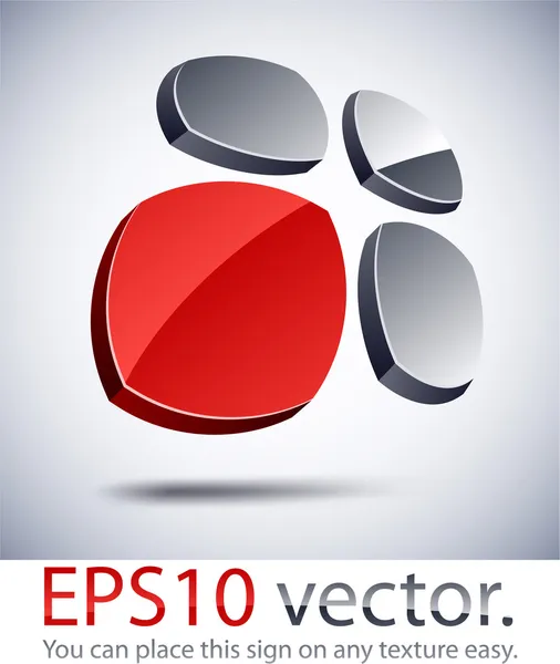 3D modern logotyp ikonen. — Stock vektor