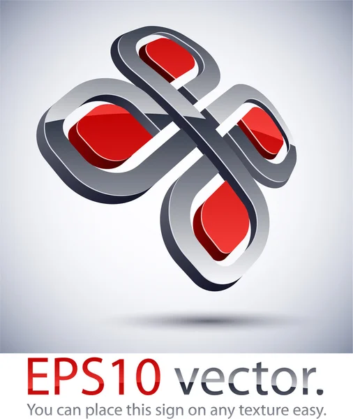 3D-s modern erezett logó ikon. — Stock Vector