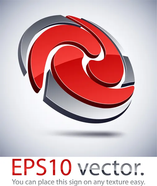 3D-moderne swirl logo pictogram. — Stockvector