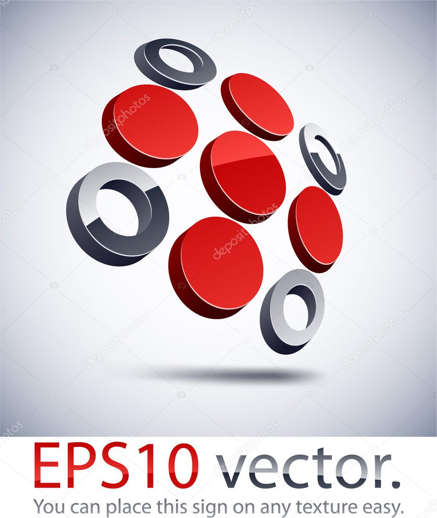 Vector illustration of 3D abstract cross business logo.