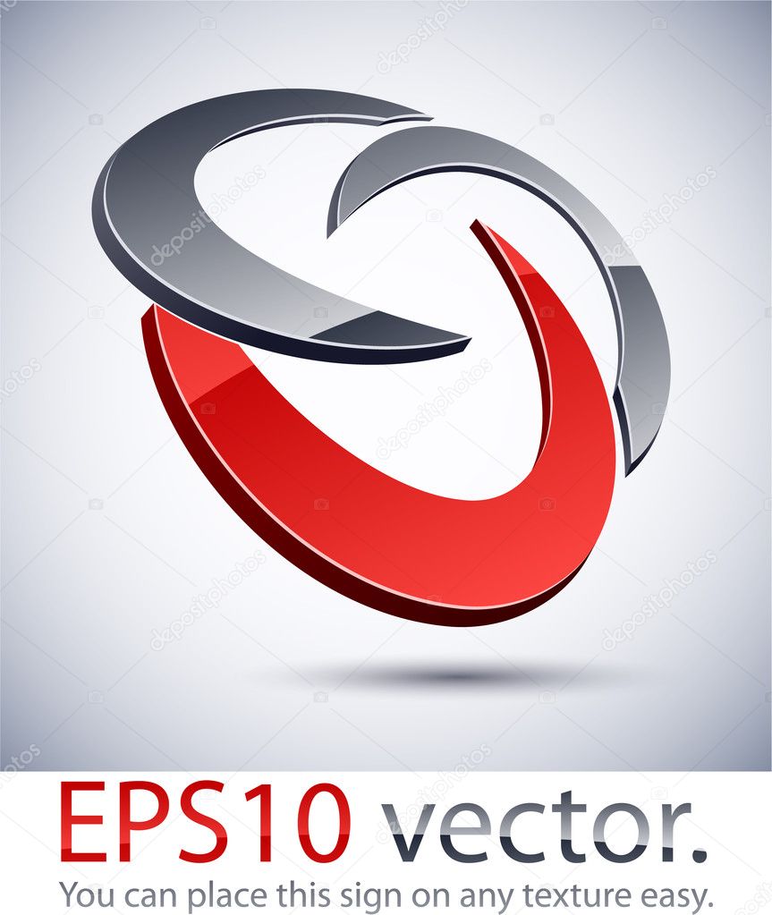 Vector illustration of 3D abstract business logo.