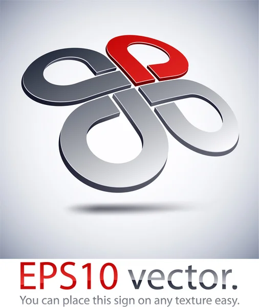 3D ikony moderní úpletové logo. — Stockový vektor