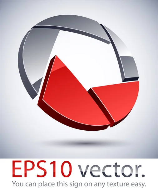 3D modernes Vignetter-Logo-Symbol. — Stockvektor