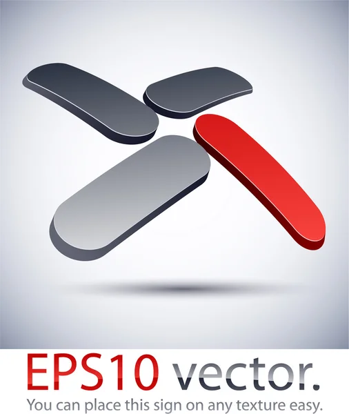 3D modern "X" logo icon. — Stock Vector
