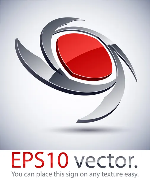3D modern blade logo icon. — Stock Vector