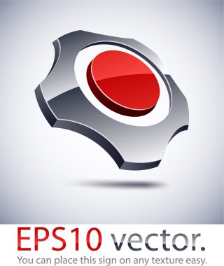 3D modern gear logo icon. clipart