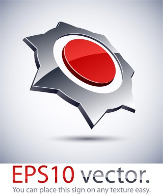 3D modern prickly logo icon. clipart