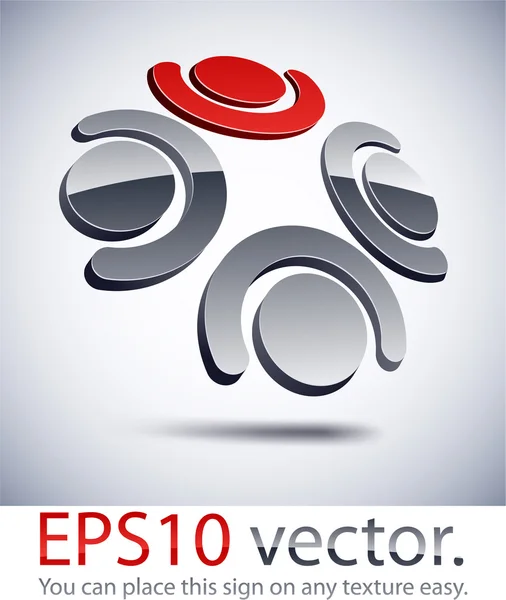 3D modern teamwork logo icon. — Stock Vector