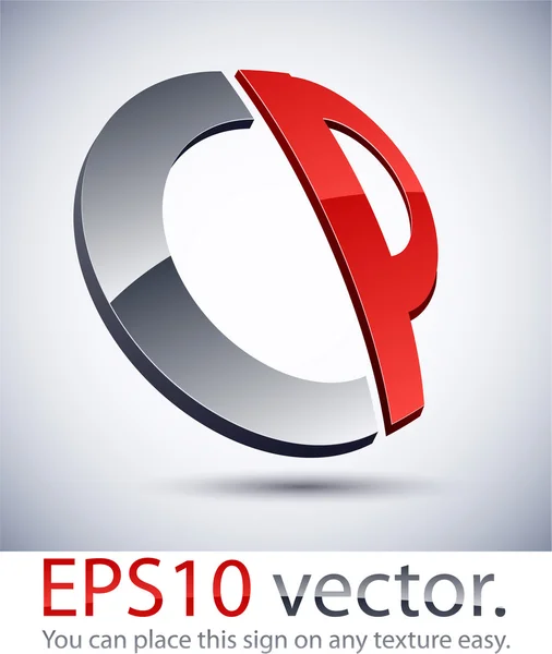 Ícone de logotipo CP moderno 3D . — Vetor de Stock