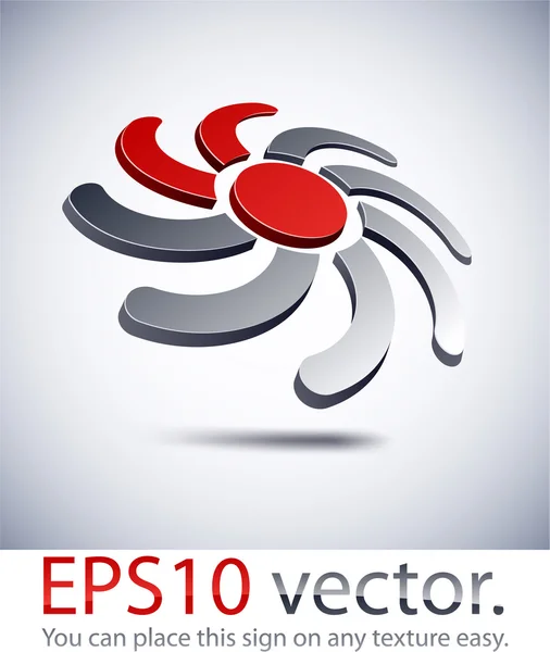 3D modern logo sun icon. — Stock Vector