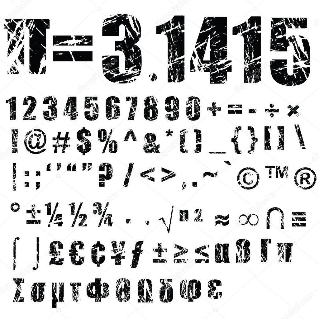 Grunge number and symbol - 2