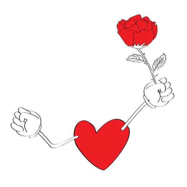San Valentín corazón dibujos animados — Vector de stock