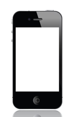 Siyah cep telefonu benzer-e doğru iphone Isolated beyaz
