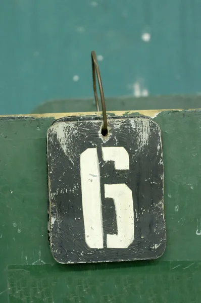 Number tag, six — Stock Photo, Image
