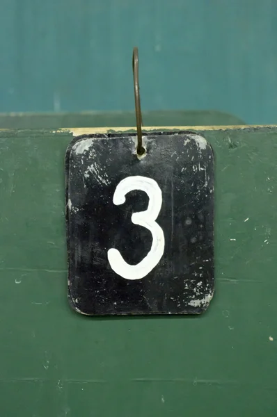 Numer znacznika, trzy — Zdjęcie stockowe