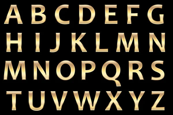 Золотые алфавиты — стоковое фото