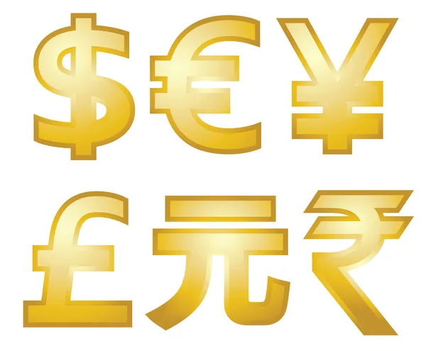 Simboli di valuta — Vettoriale Stock