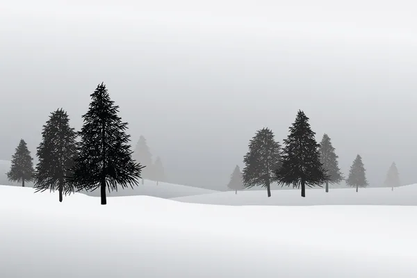 Снежная сцена — стоковый вектор