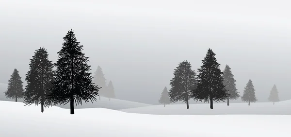 Снежная сцена — стоковый вектор