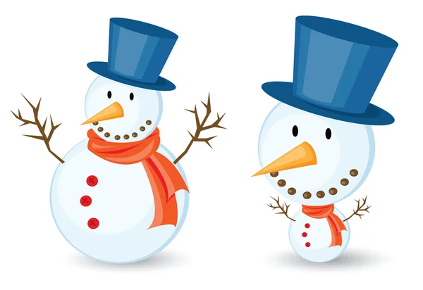 Muñeco de nieve dibujos animados — Vector de stock
