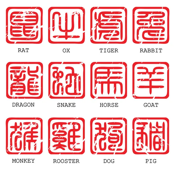 Horoscop chinezesc — Vector de stoc