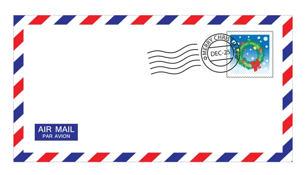 Christmas airmail envelope — Stock Vector