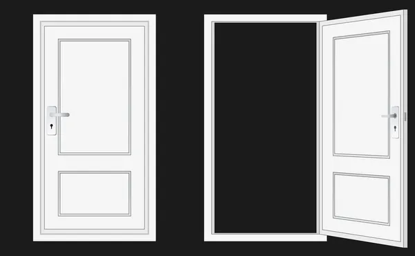 Opened and closed door — Stock Vector