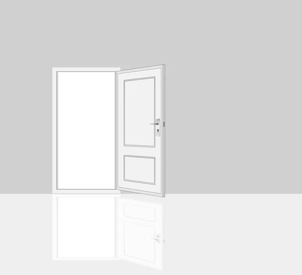 開かれたドア、部屋のインテリア — ストックベクタ