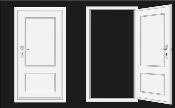 Geöffnete und geschlossene Tür — Stockvektor