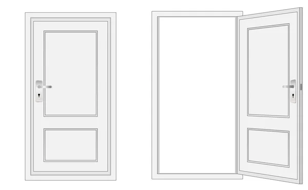 Открытая и закрытая дверь — стоковый вектор