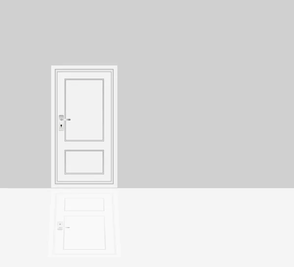 Gesloten deur, kamer interieur — Stockvector