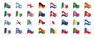 countries flag icons, world cup 2010 south africa clipart