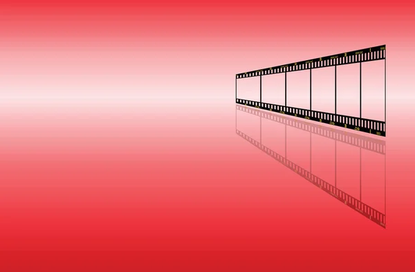 Fond rouge avec bande de film — Image vectorielle