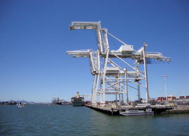 Cargo Cranes in Oakland Harbor clipart