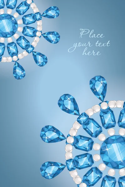 Copos de nieve de diamantes de moda — Vector de stock