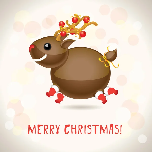 Weihnachtlicher Hirsch — Stockvektor